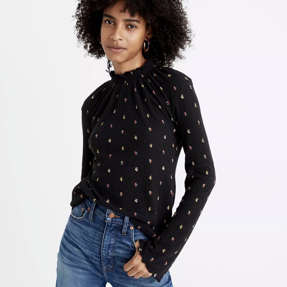 🔥MOVING SALE🔥NEW Madewell Ruffled Mockneck Top